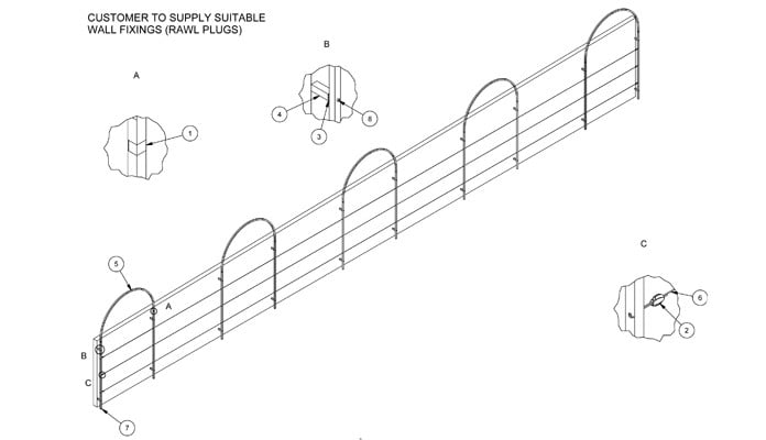 Roman Arches Wall Fixed CAD Drawing 2