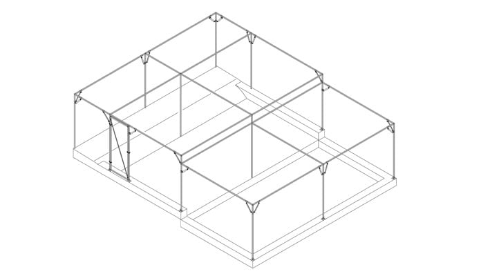 Fruit Cage on Multi Level Site Fruit Cage on Multi Level Site
