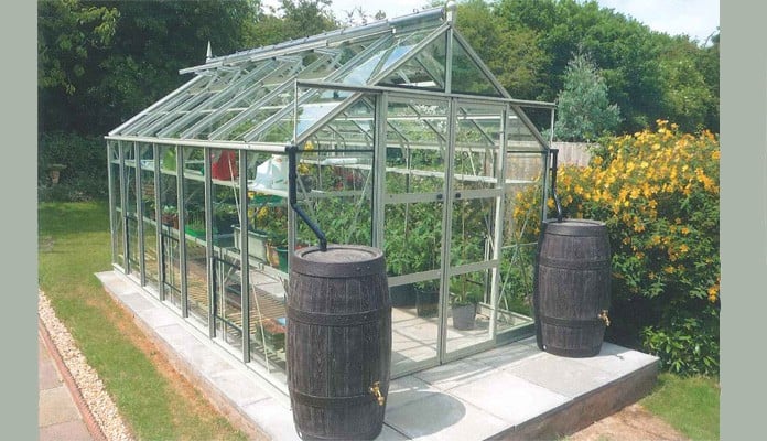8ft x 14ft Willow Grey Greenhouse, Mr Bee - Leicester 8ft x 14ft Willow Grey Greenhouse, Mr Bee - Leicester