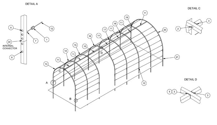 Roman Arches Linked for Apples CAD Drawing 2