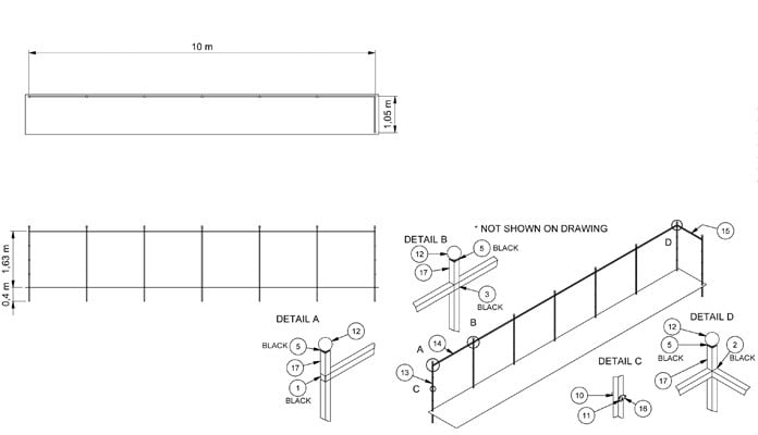 Growing Frames for Wind Protection CAD Drawing 2