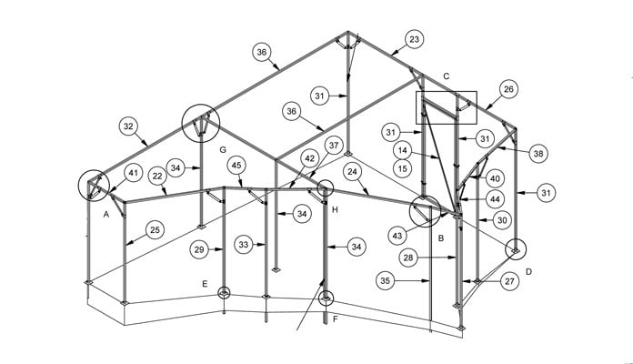 Fruit Cage Steel Angled Sloped CAD 2, Mr M - Ireland