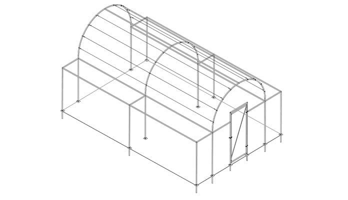 4m x 6m Roman Arch Fruit Cage Design 4m x 6m Roman Arch Fruit Cage Design