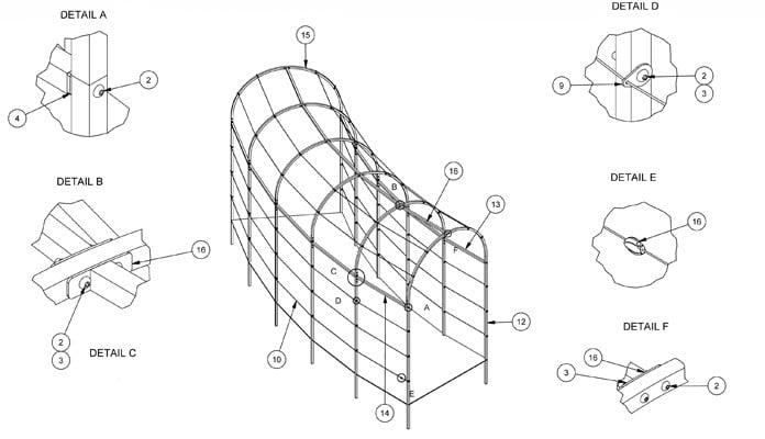 Roman Arches Linked & Curved CAD 2