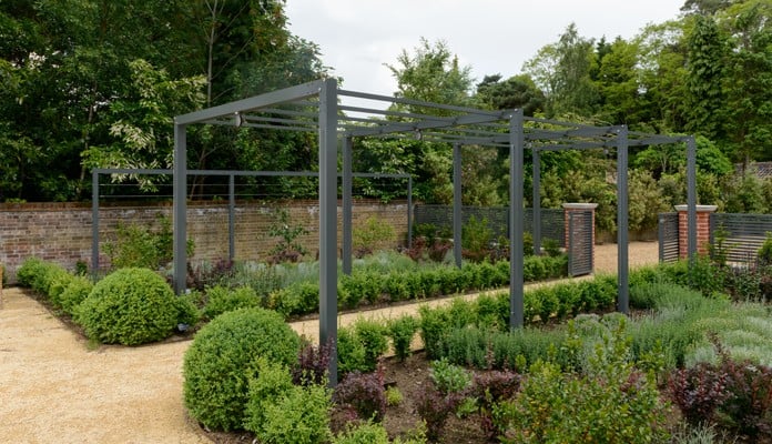 Contemporary Pergola Walkway Spring 1