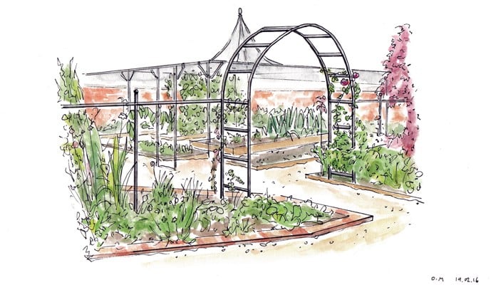 Fruit Cage Steel Peak for Brassicas Illustration