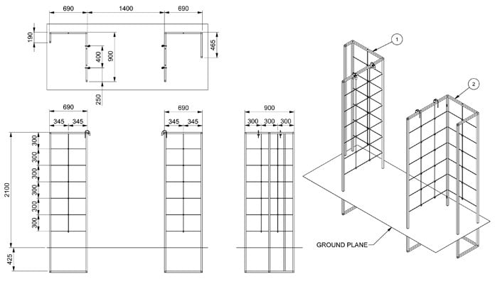Contemporary Growing Frames CAD Drawing 2