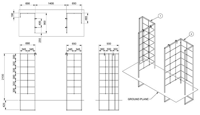Contemporary Growing Frames CAD Drawing 2 Contemporary Growing Frames CAD Drawing 2