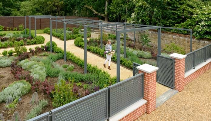 Contemporary Pergola Walkway Summer 1