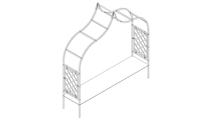 2.5m Ogee Arch with Half Lattice Design 2.5m Ogee Arch with Half Lattice Design