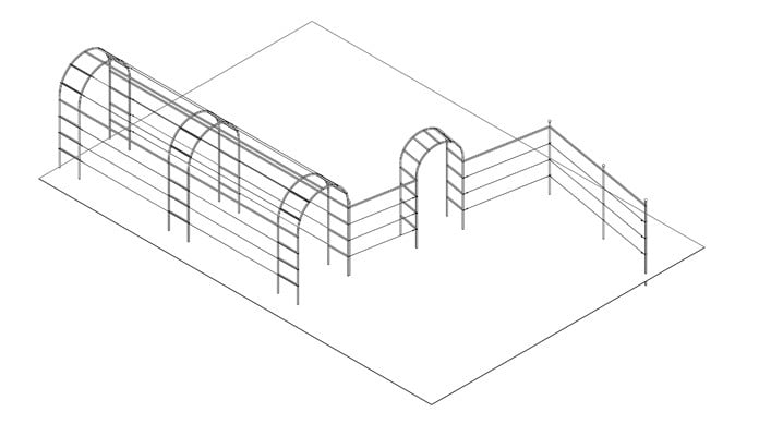 7m Roman Linked Arches with Arch Fence System Design