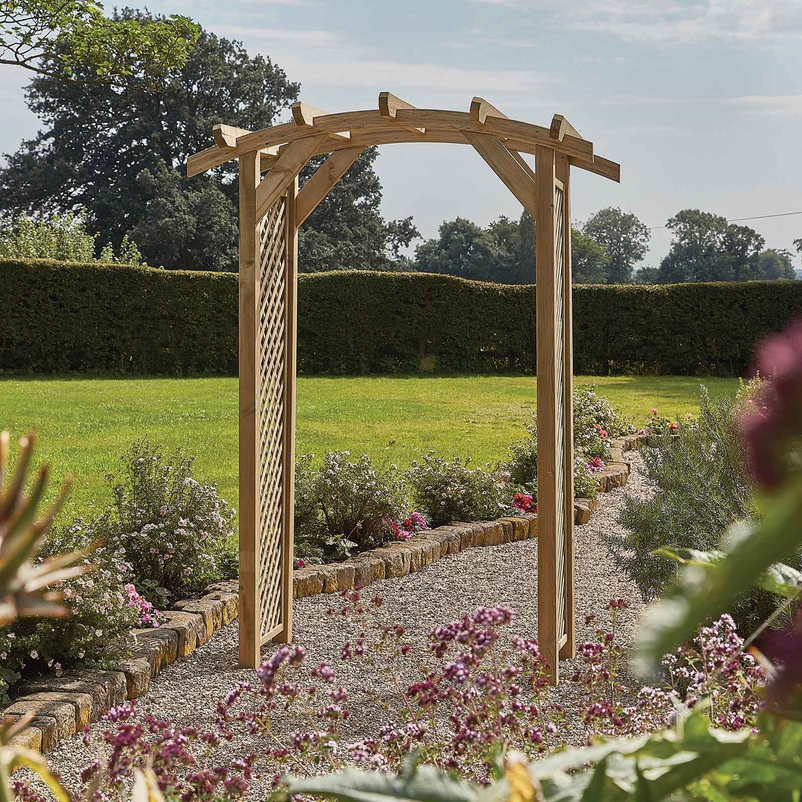 Dalton Wooden Curved Garden Arch - Harrod Horticultural
