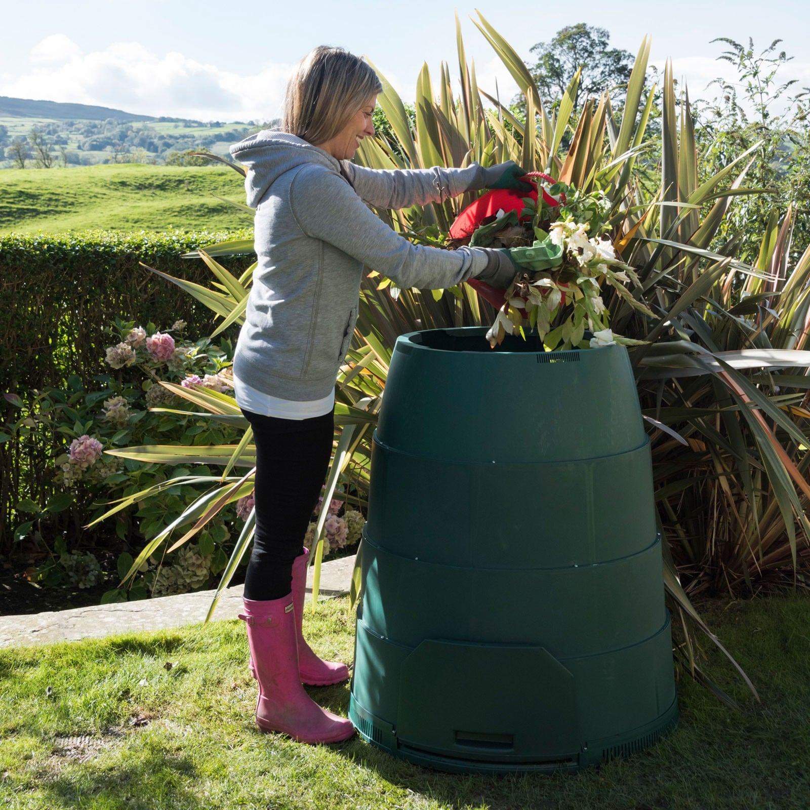 330 L Vert Johanna Hot composteur-Créer Biologique Compost-Livraison Gratuite Au Royaume-Uni 