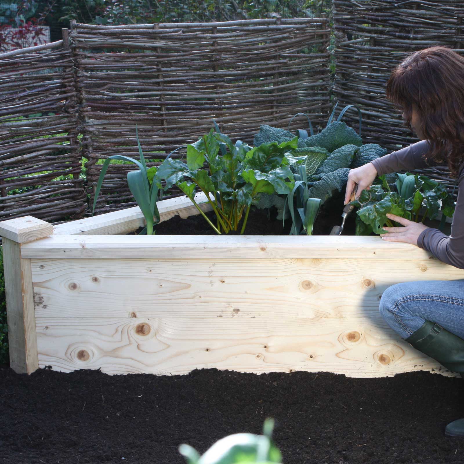 Triangle Wooden Planters from Harrod Horticultural