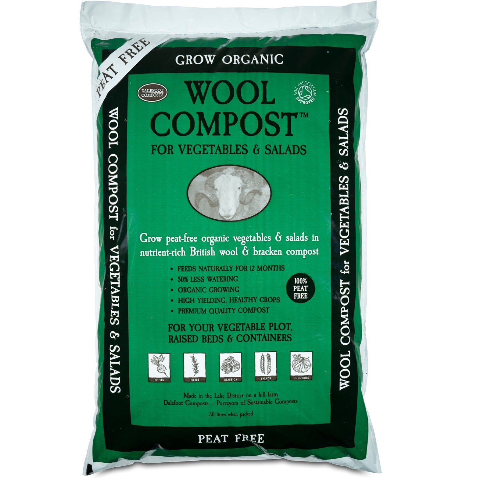 Wool Compost for Vegetables and Salads 30 Litre