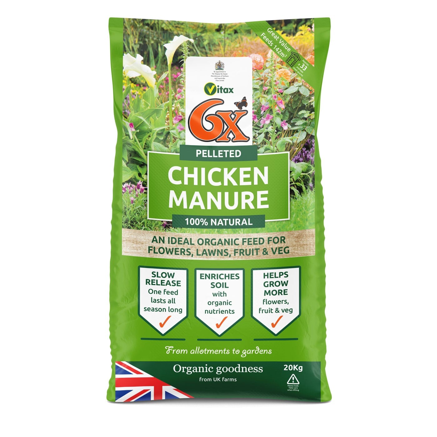 6x Strength Pelleted Chicken Manure 20kg