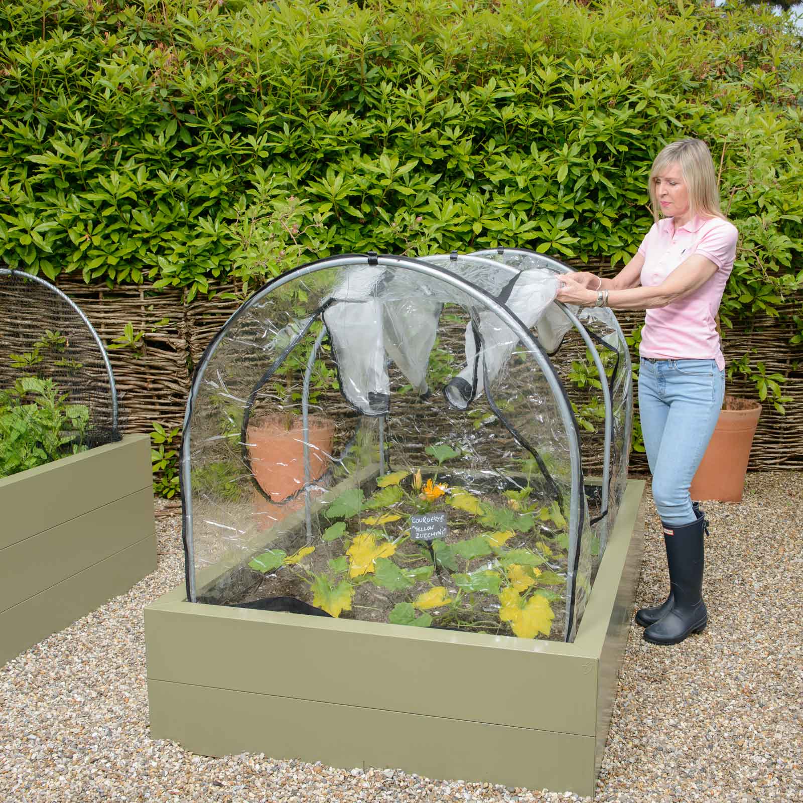 Fitted Hoops Mesh Vented Pvc Covers For Metal Raised Beds