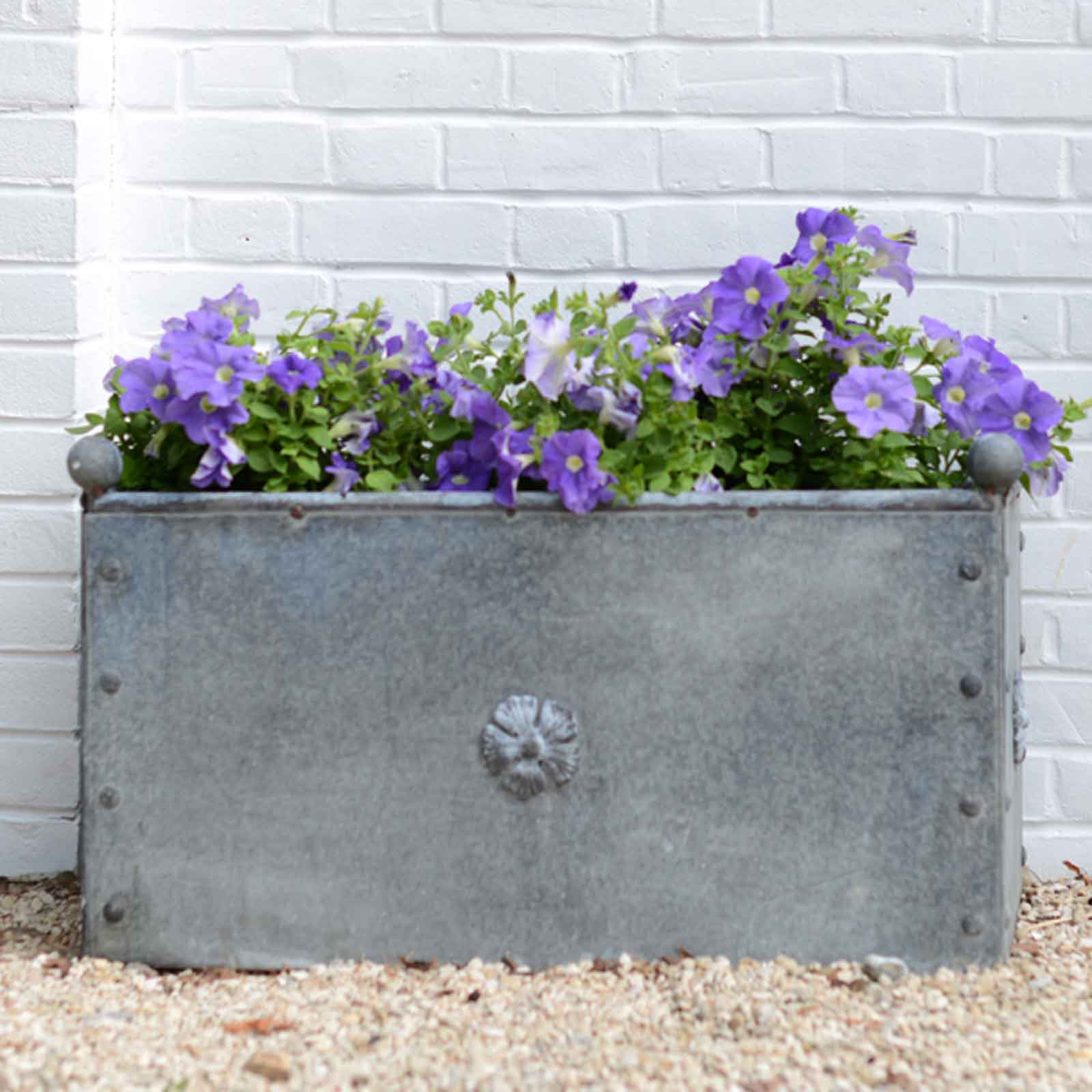 thumbnail image 2 of 24 Inch Galvanized Steel Garden Planter Box – Large Metal Flower Pot For Outdoors 2 of 6