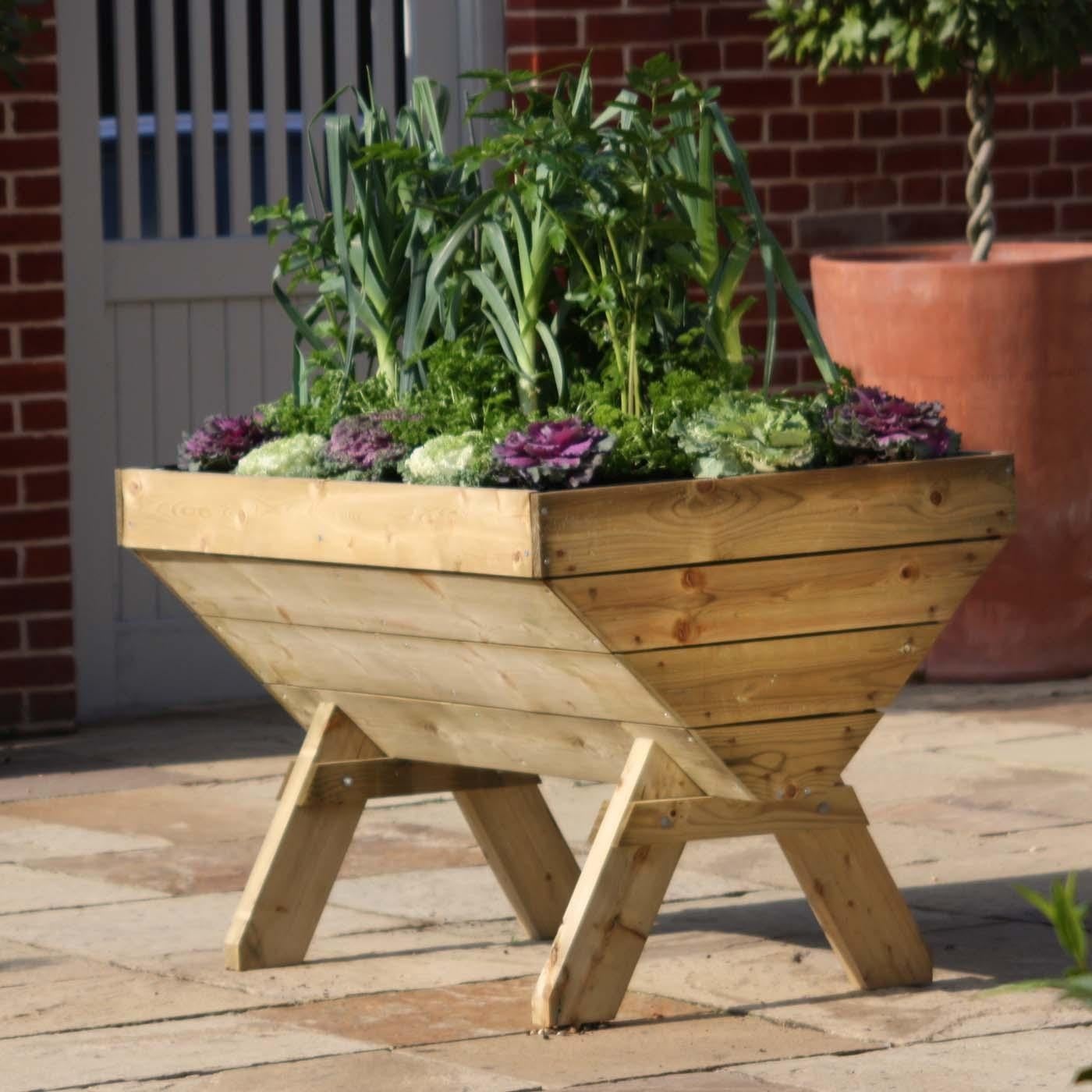 Wooden Plant Trough Raised Planters At Harrod Horticultural