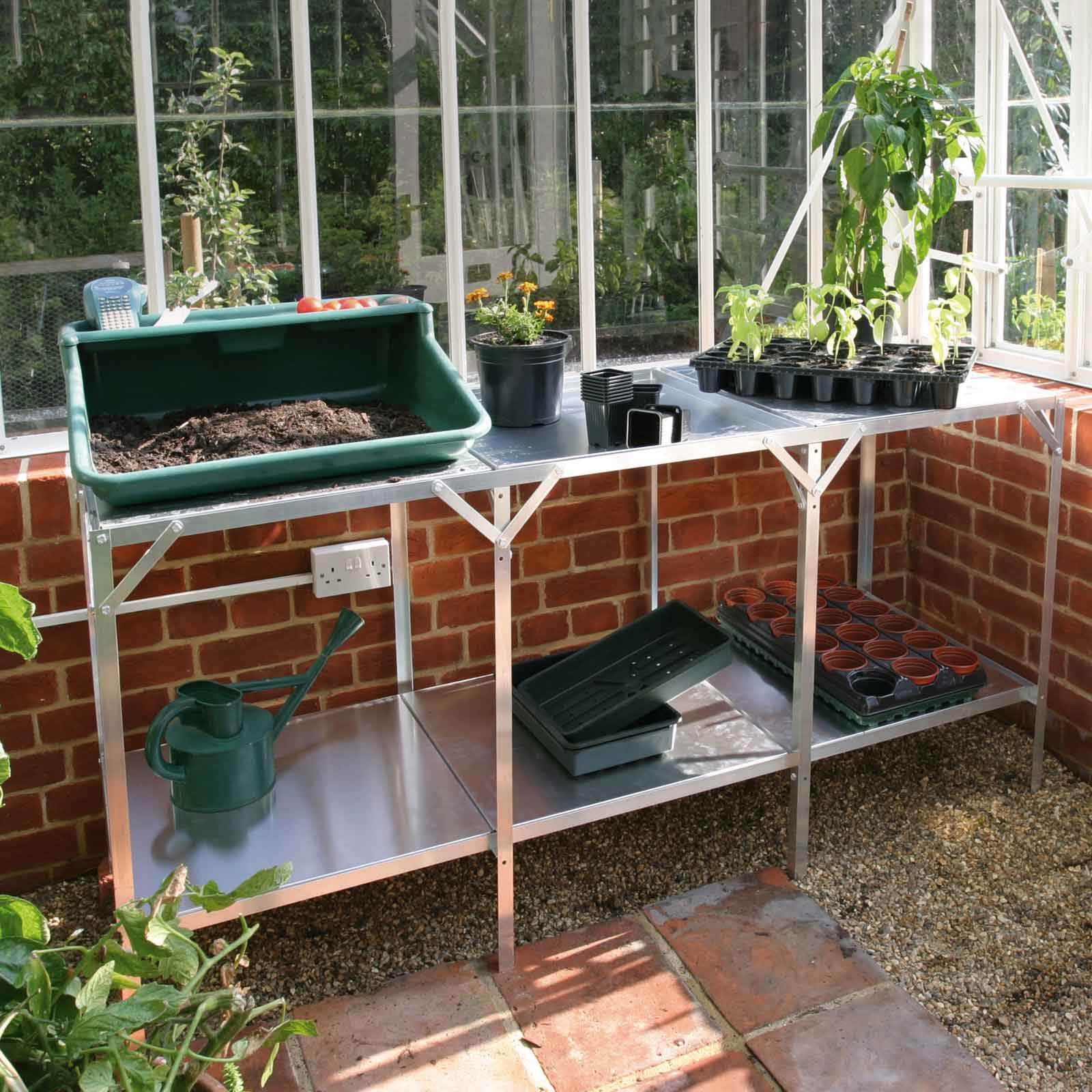 Greenhouse Staging Two Tier Harrod, Greenhouse Staging Shelves