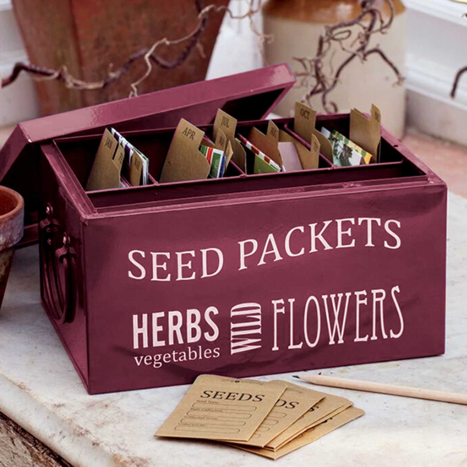 Seed Packet Organizer Storage Tin  Seed storage, Seed packets, Seeds