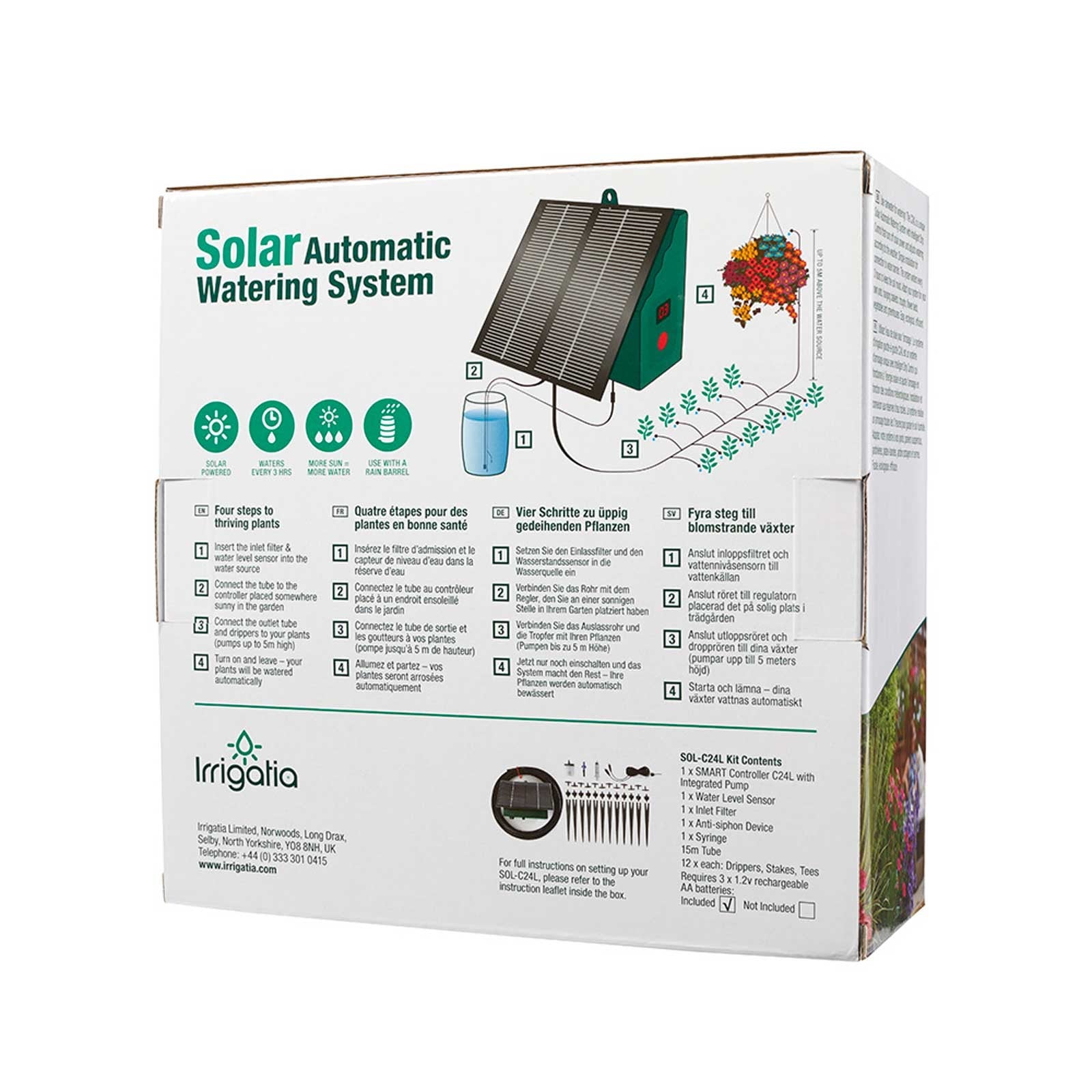Irrigatia Solar Automatic Irrigation Kit Harrod Horticultural (UK)