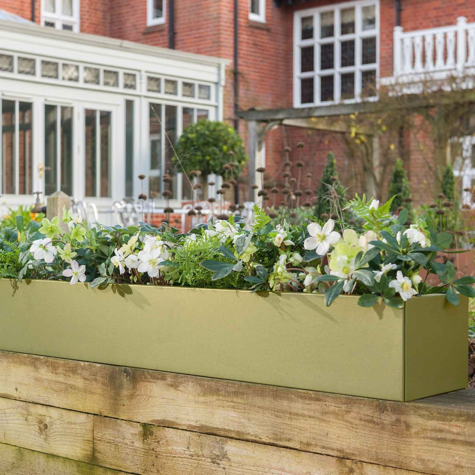 Harrod Trough Metal Planters - Heritage Green Harrod Trough Metal Planters - Heritage Green