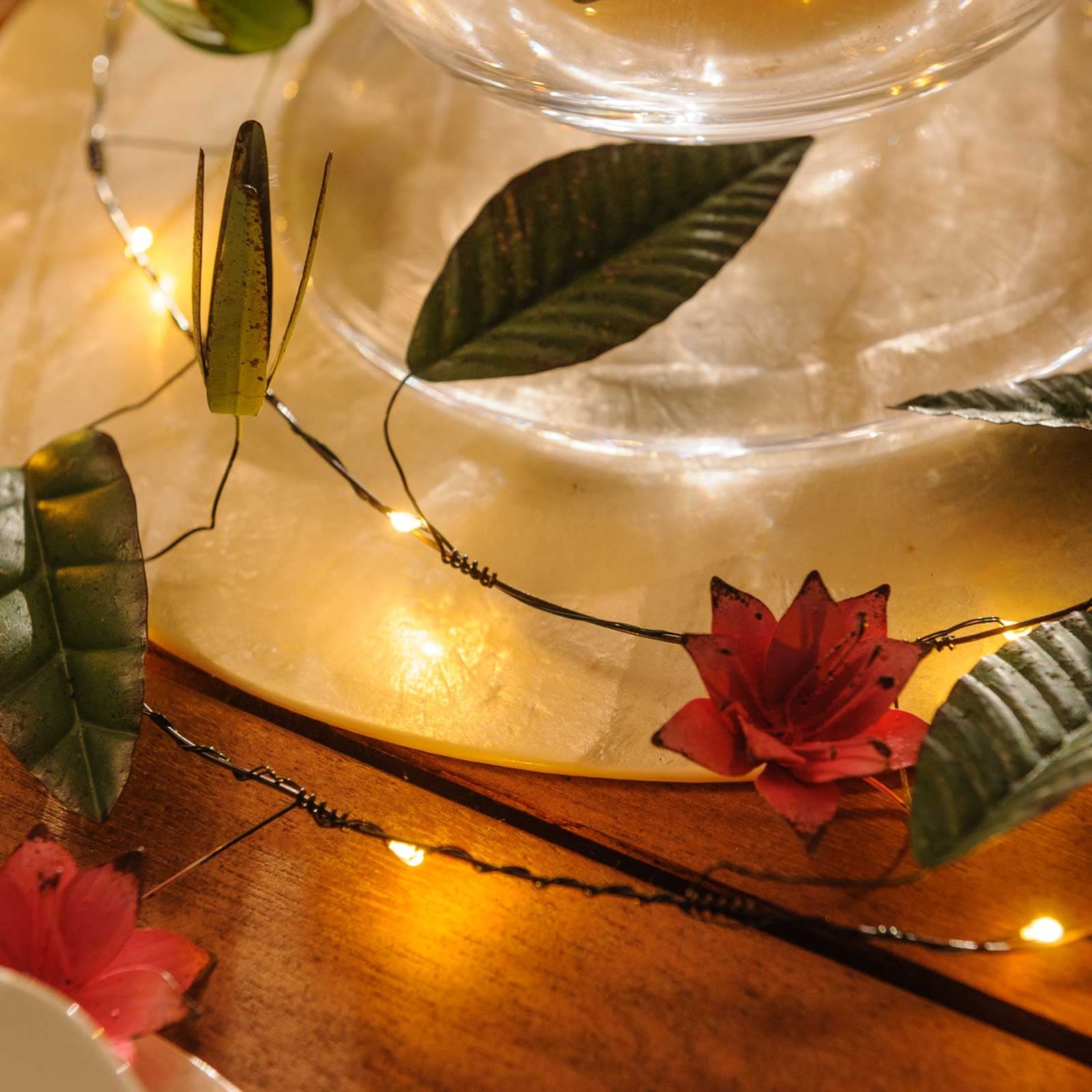 Metal flower shop string lights