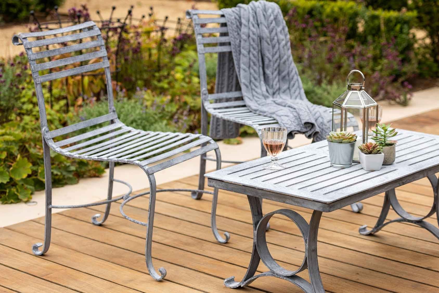 Handcrafted Steel Garden Chair - No Arm Rests - The Southwold Collection by Harrod Horticultural