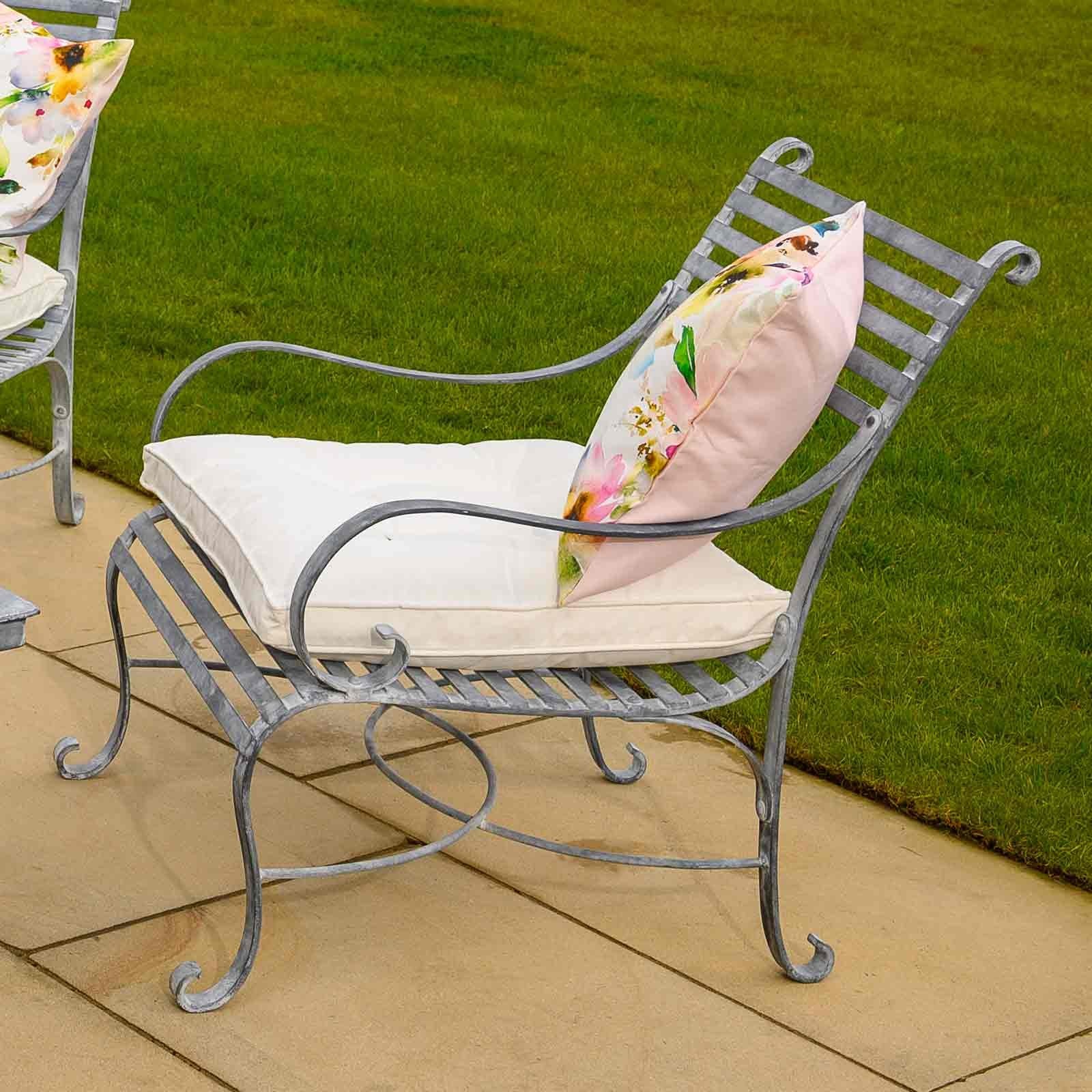 Handcrafted Metal Garden Lounge Chair - The Southwold Collection by Harrod Horticultural