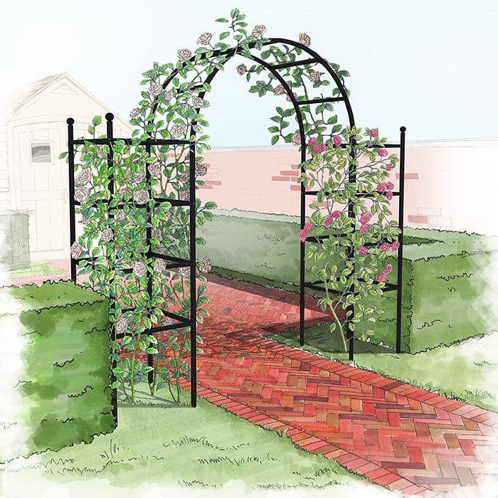 Roman Garden Arch with Pillars-Bespoke Design - Harrod Horticultural