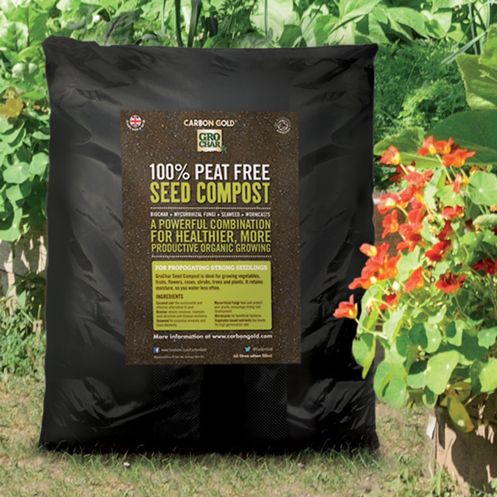 Carbon Gold Biochar Seed Compost 10L - Harrod Horticultural