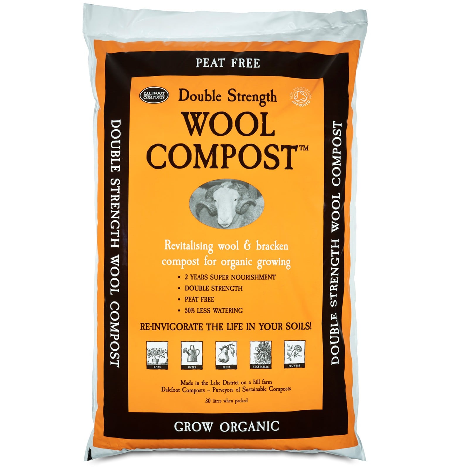 Double Strength Wool Compost 30 Litre Harrod Horticultural