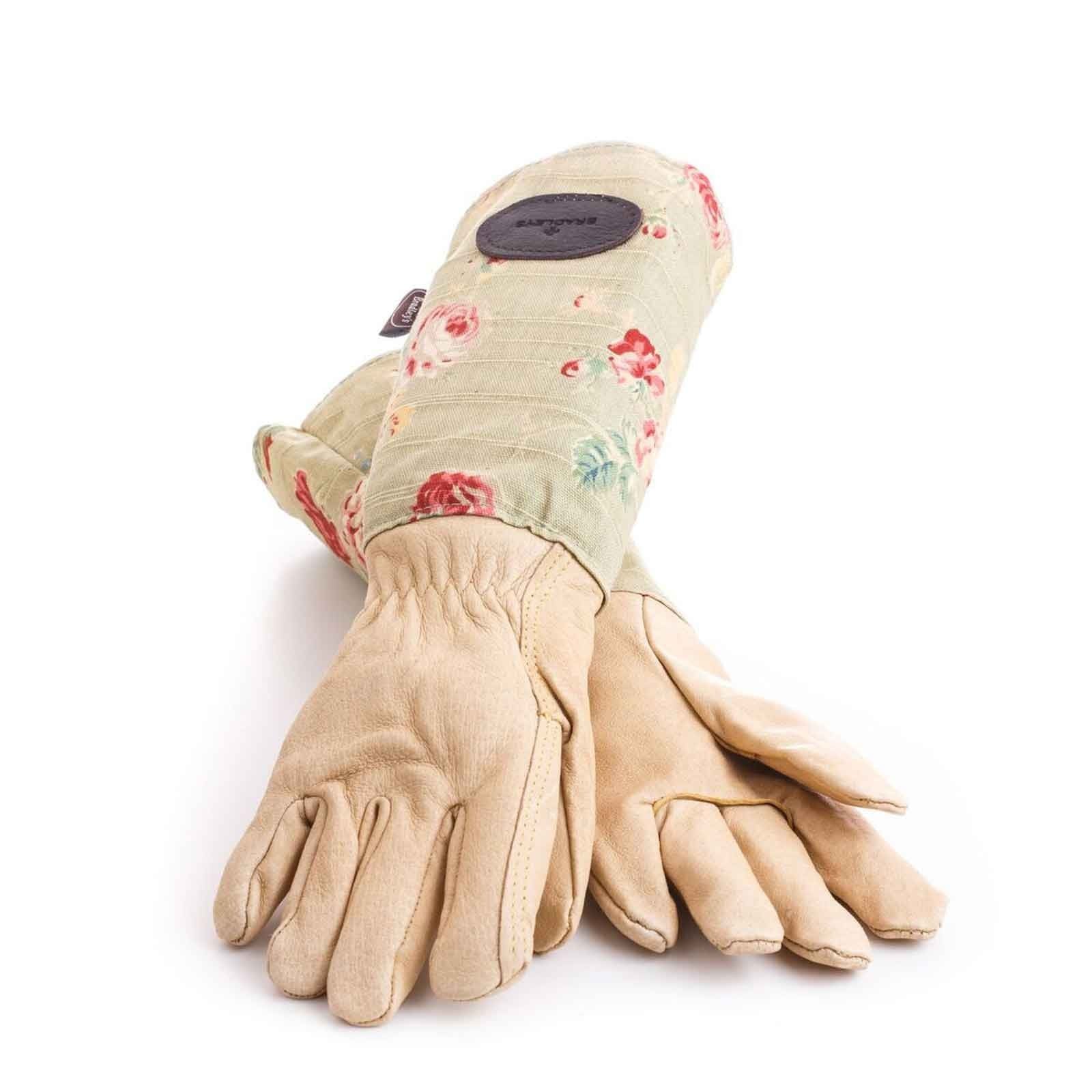 Floral Leather and Linen Garden Gloves - Harrod Horticultural