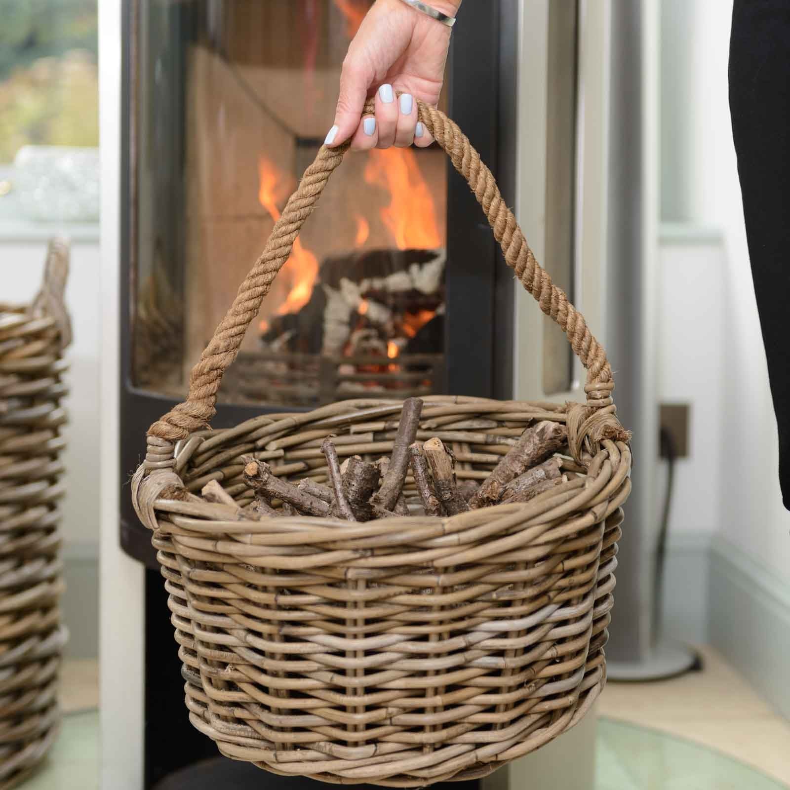 Kindling Basket with Rope Handle Harrod Horticultural