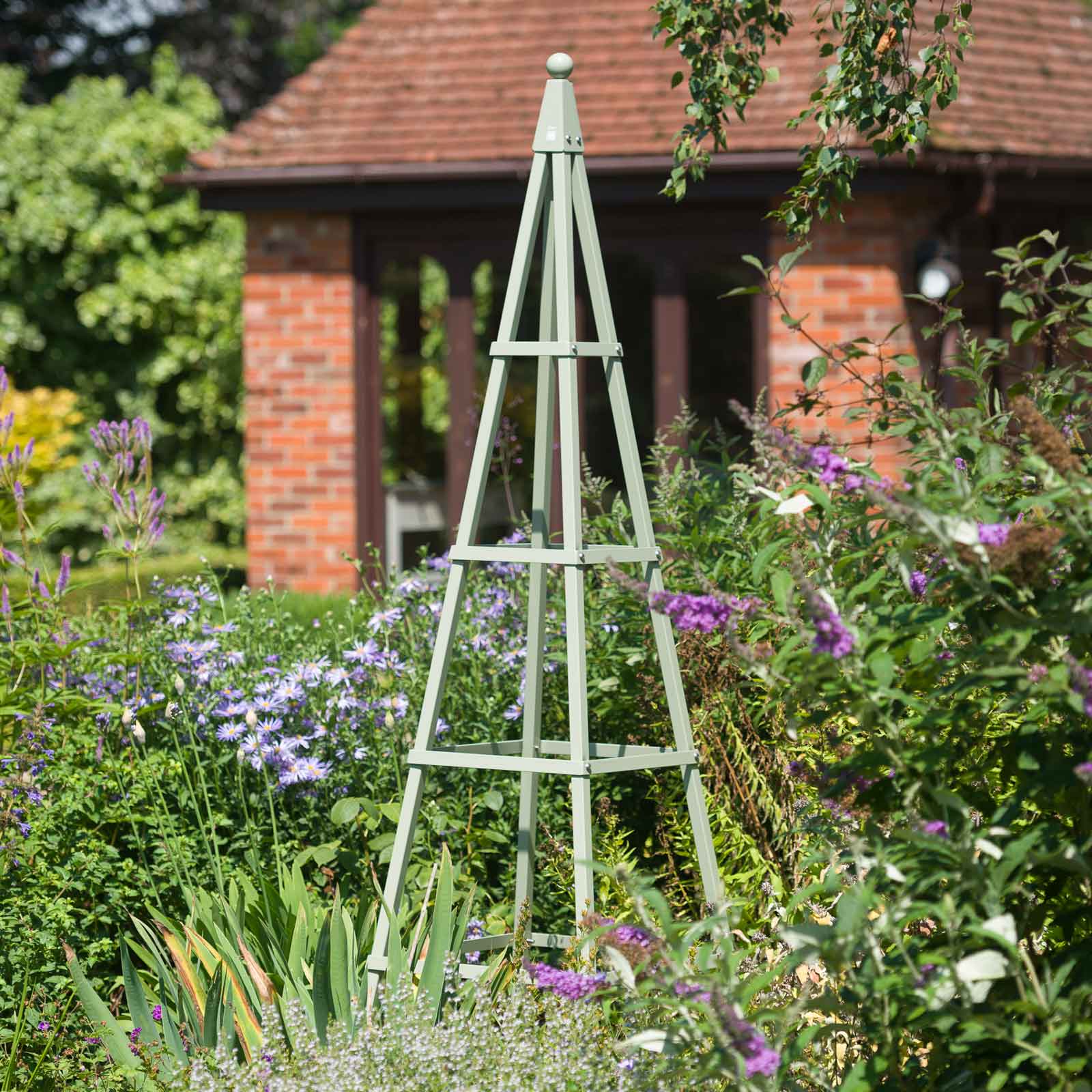 Pyramid Garden Obelisk Lichen Green - Harrod Horticultural